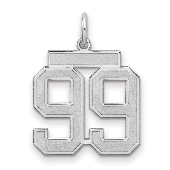 Sterling Silver Jersey Collection Medium Number 99 Pendant